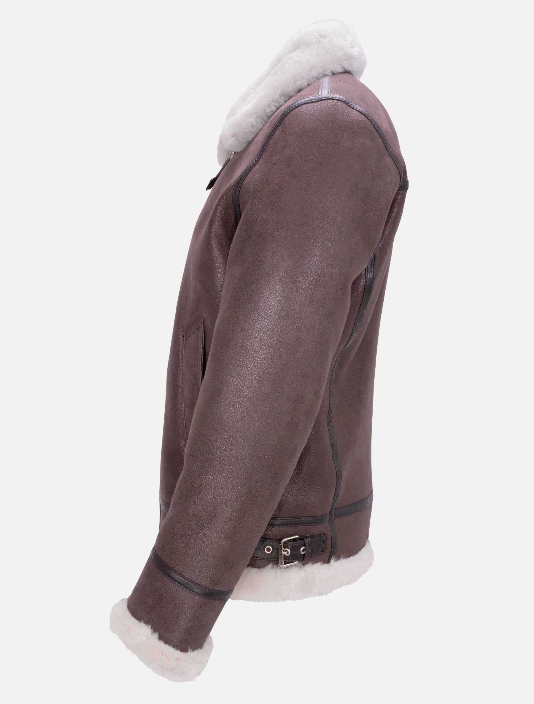 Vonrock - Lammfelljacke - dunkelbraun