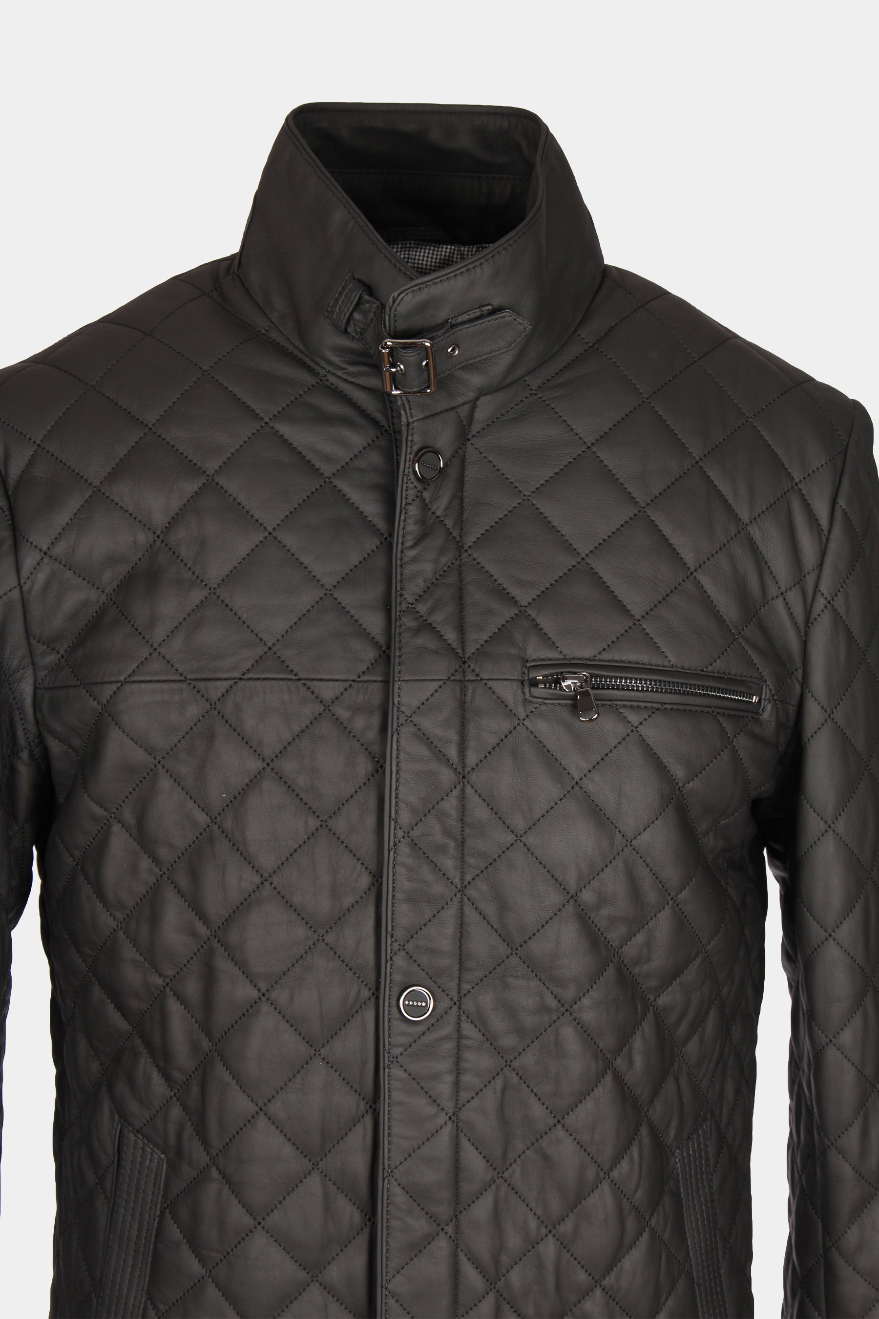 Leno - Lederjacke gesteppt - schwarz schwarz