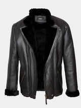 Blackraw - Lammfelljacke - schwarz
