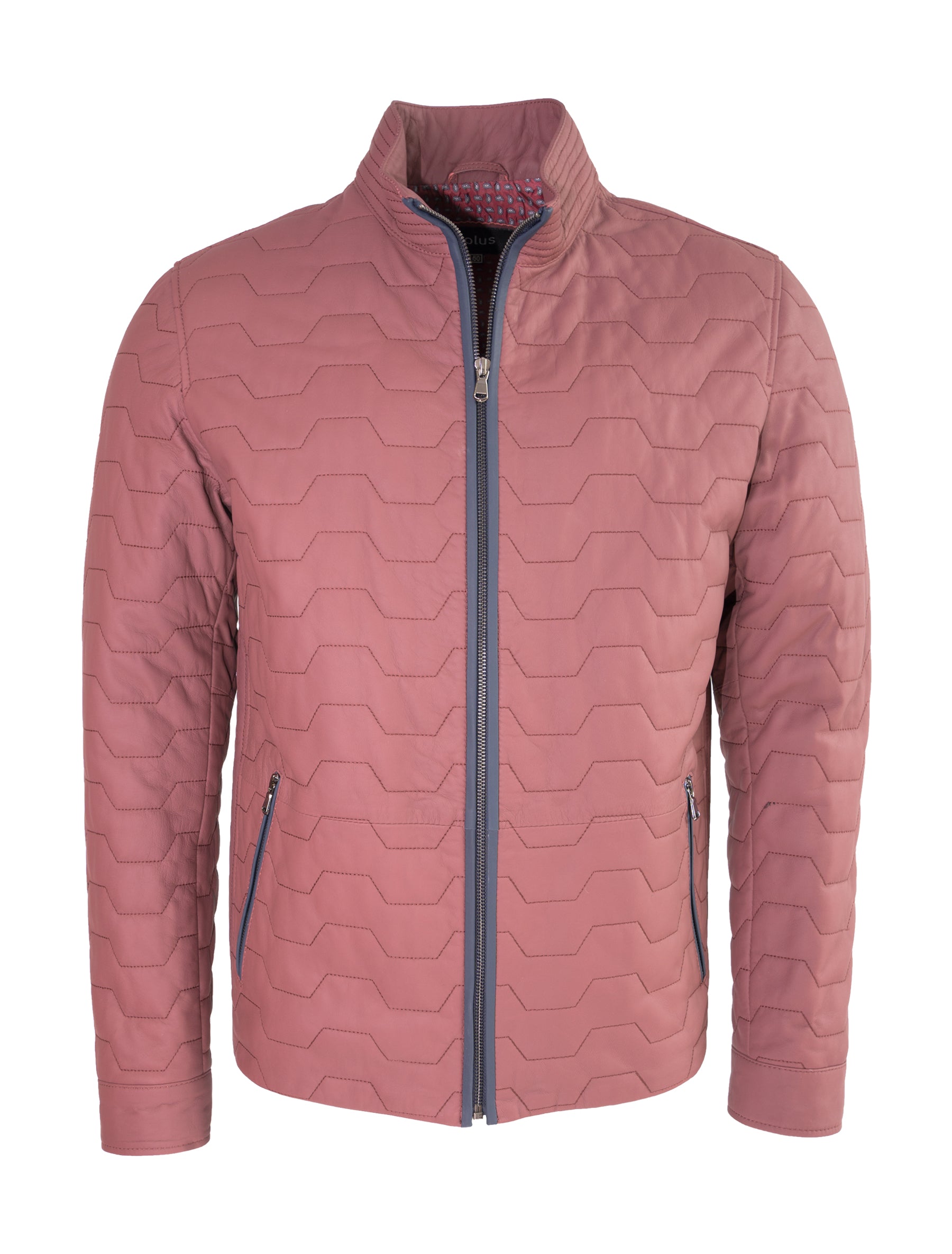 Chris - Lederjacke gesteppt - weinrot