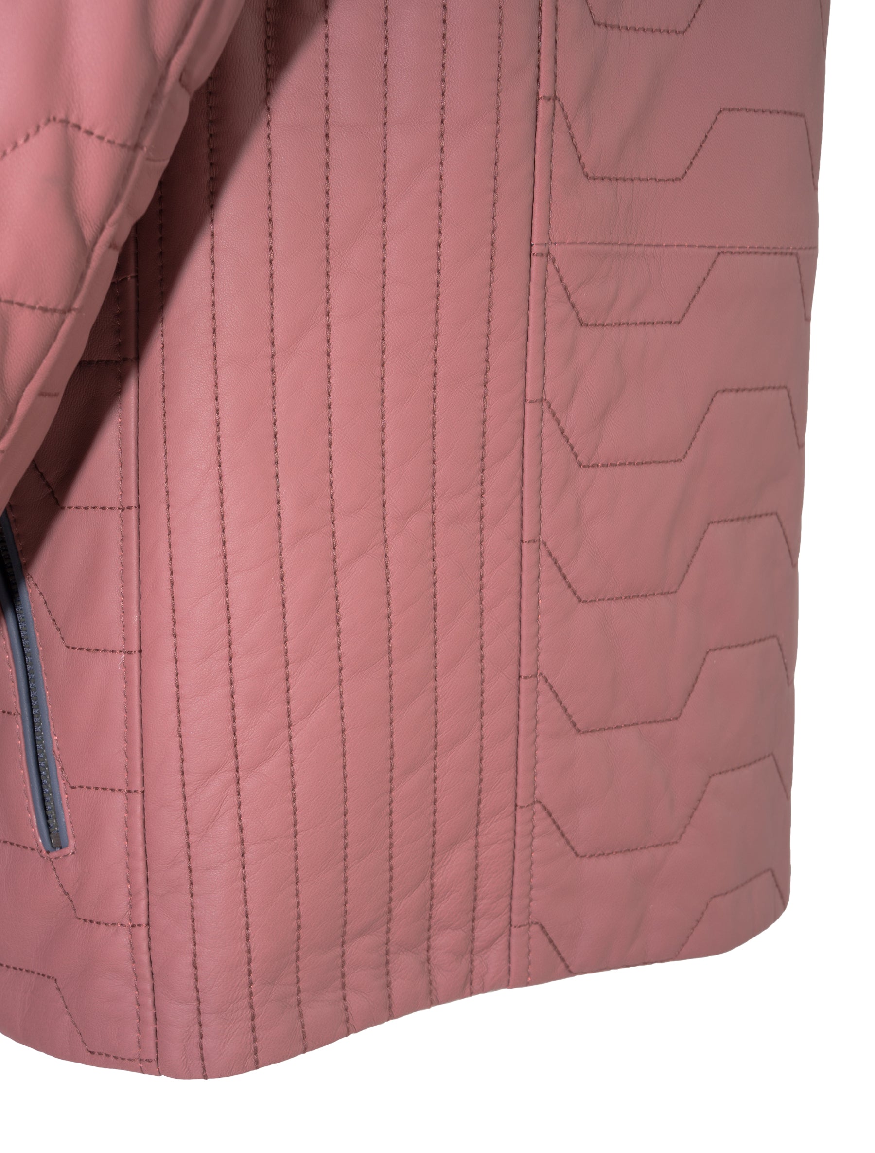 Chris - Lederjacke gesteppt - weinrot