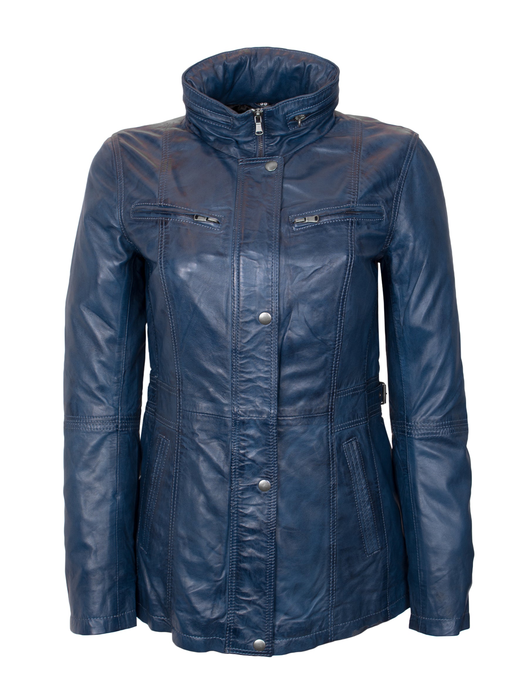 Angel - Lederjacke - royalblau
