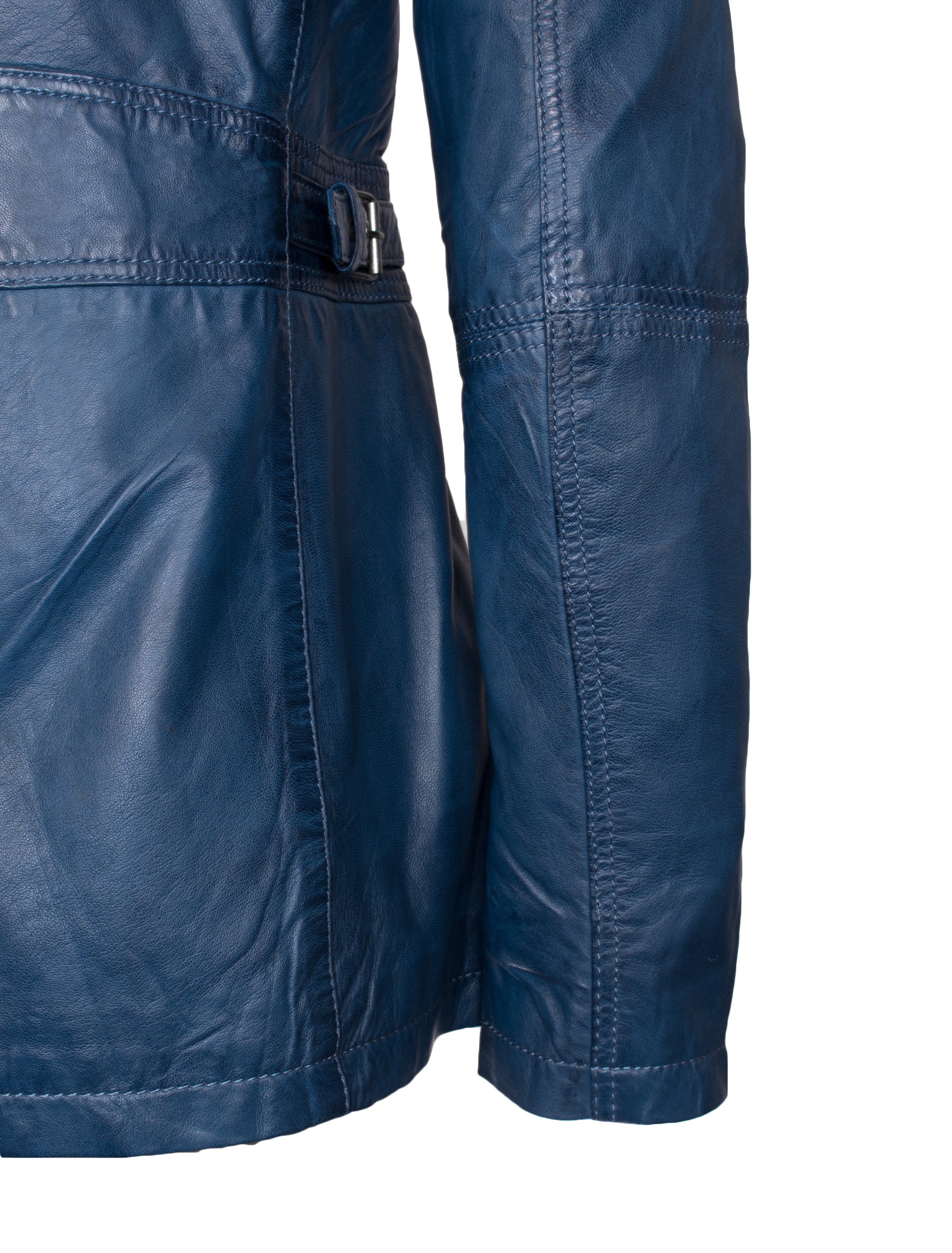 Angel - Lederjacke - royalblau