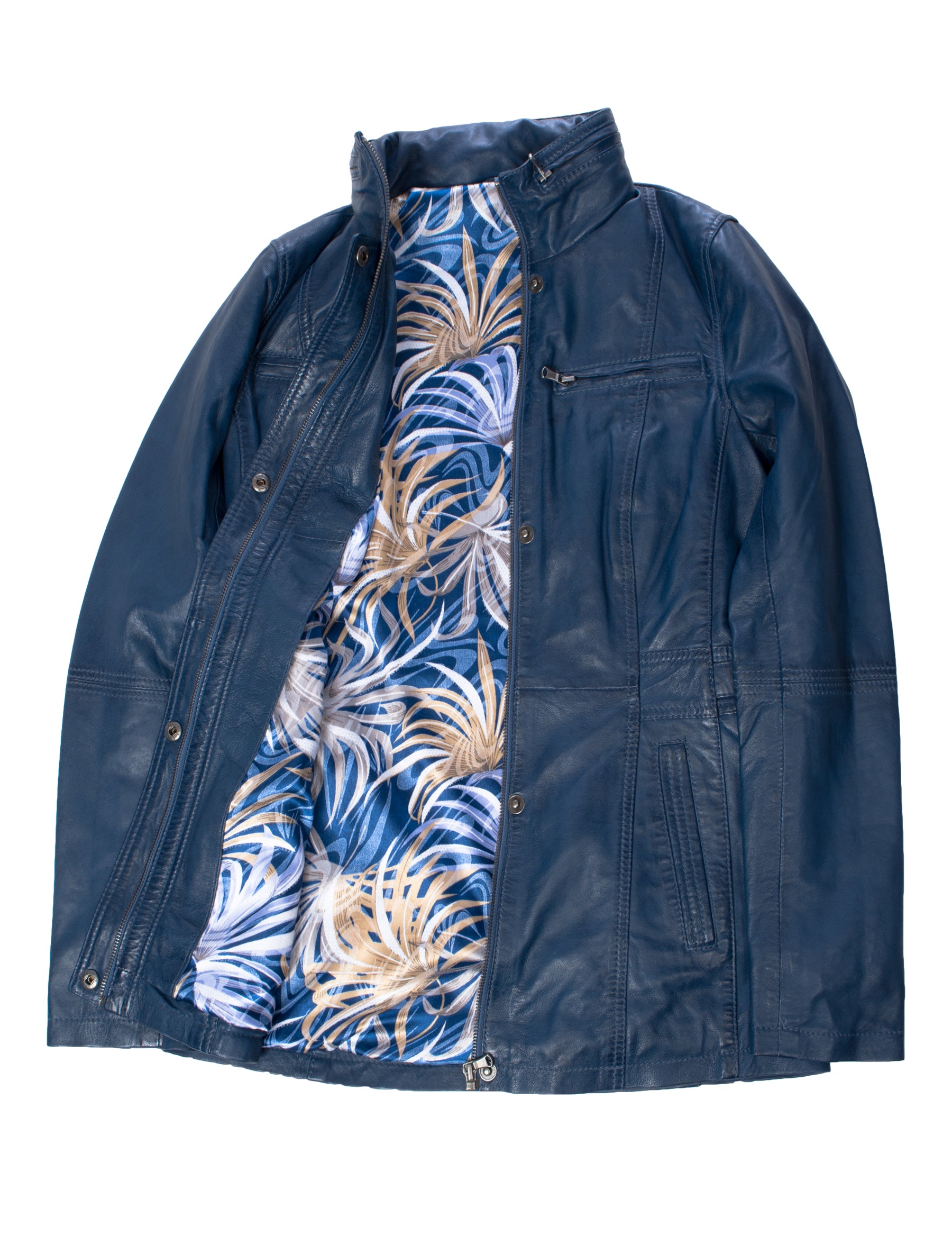 Angel - Lederjacke - royalblau