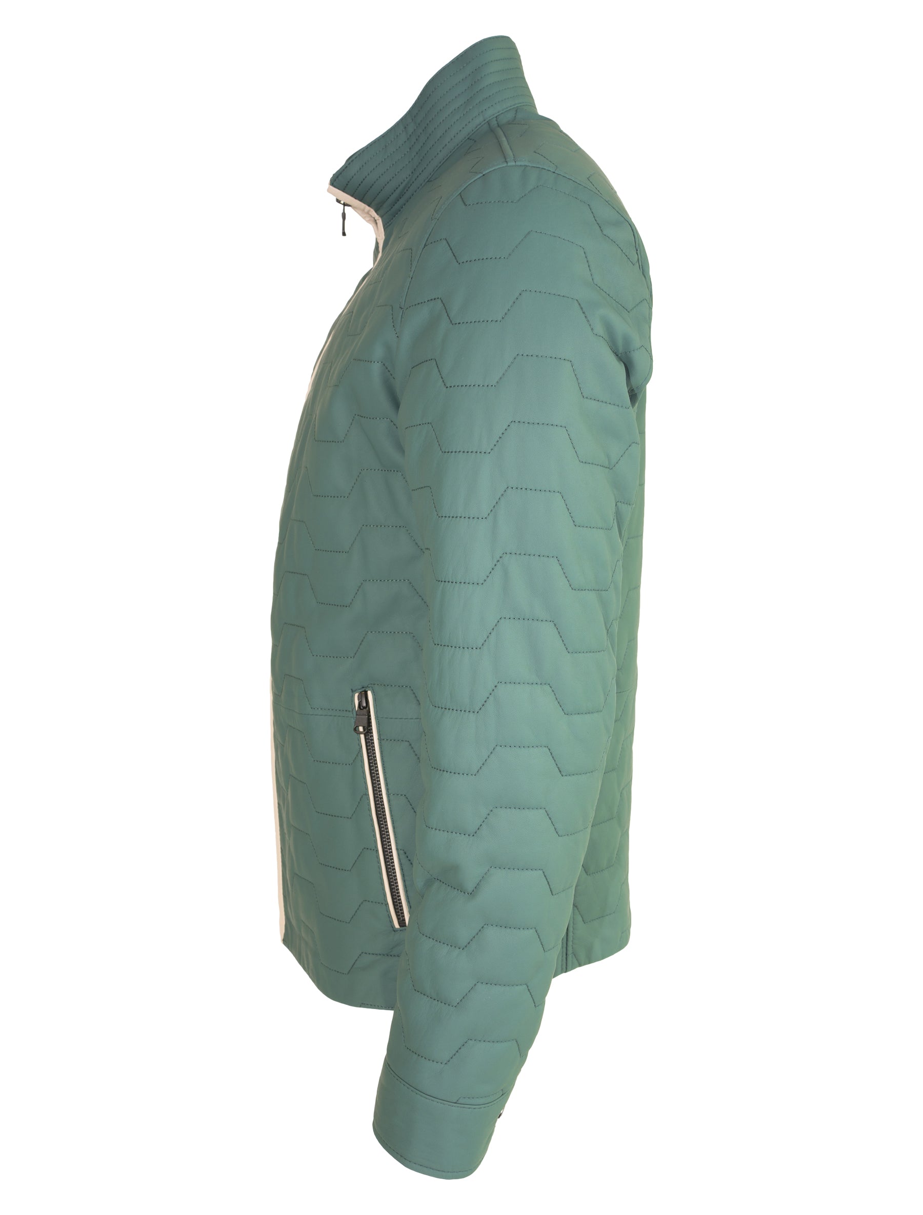 Chris - Lederjacke gesteppt - dunkeltürkis