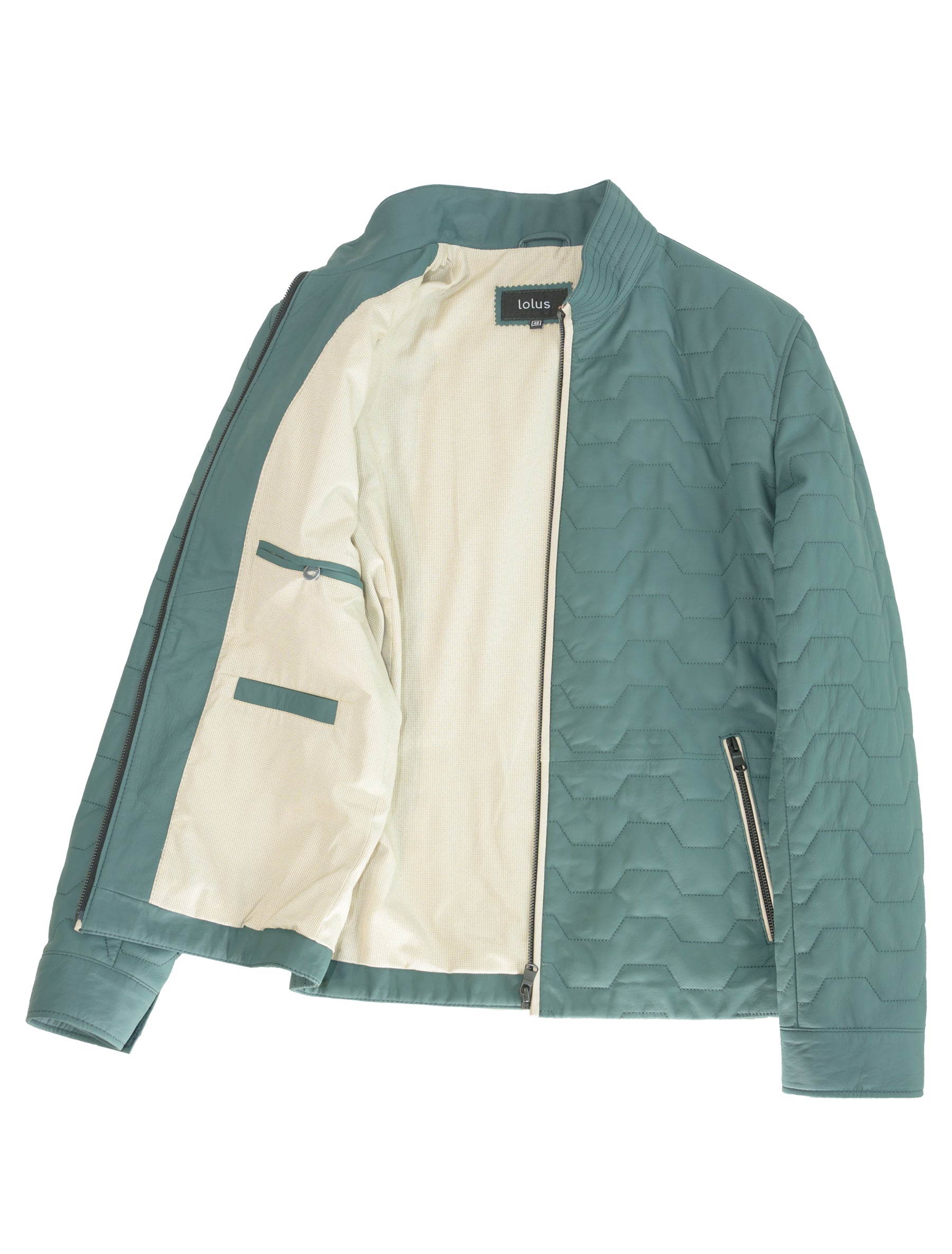 Chris - Lederjacke gesteppt - dunkeltürkis