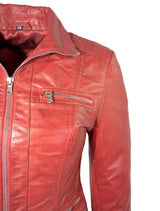 Clara - Lederjacke - rot