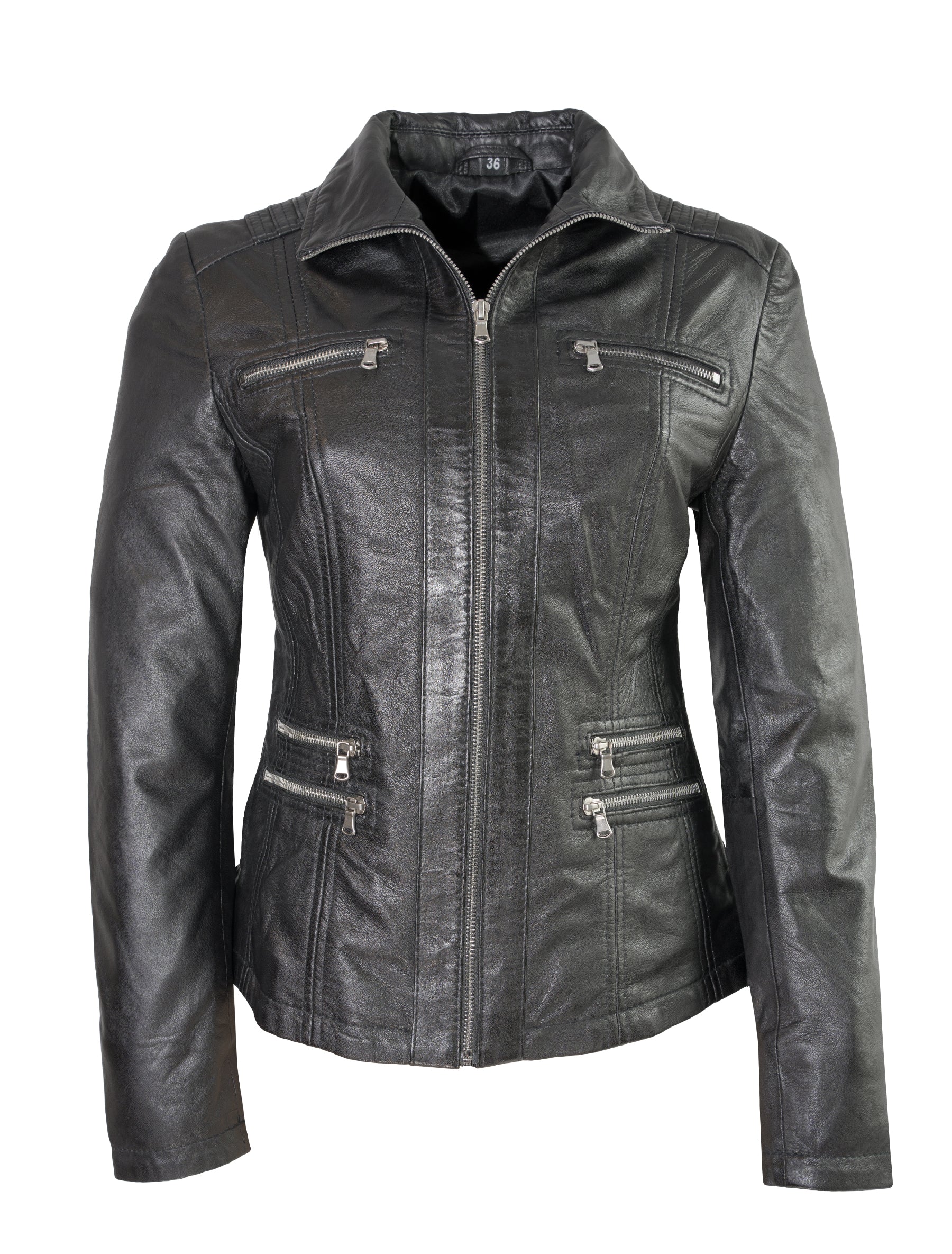 Clara - Lederjacke - schwarz