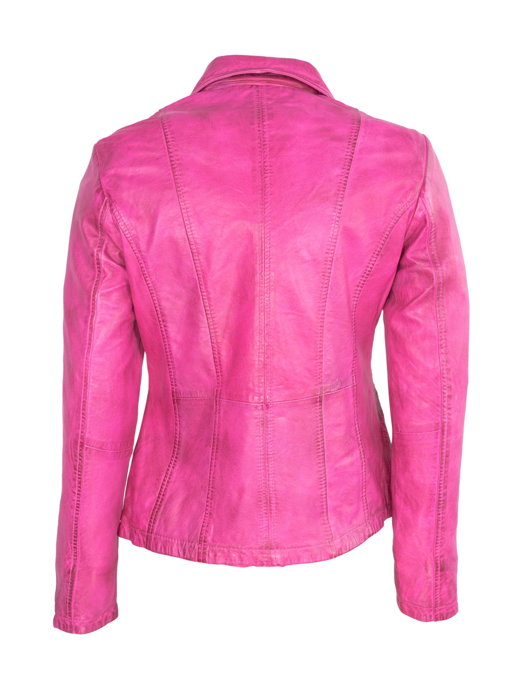 Clara - Lederjacke - shocking pink