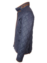 Clay - Lederjacke gesteppt - parliament blau braun