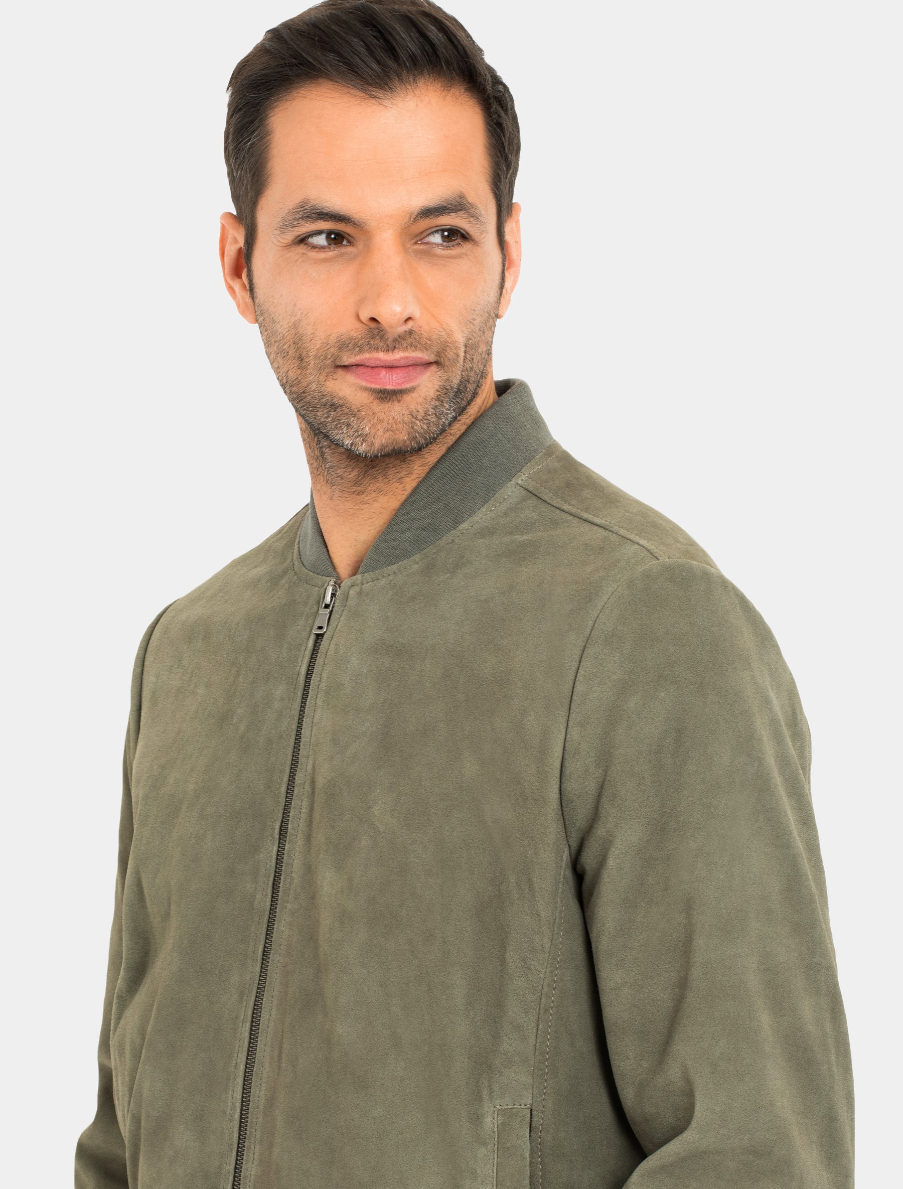 Coronel - Velours Lederjacke - khaki sand