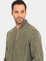 Coronel - Velours Lederjacke - khaki sand