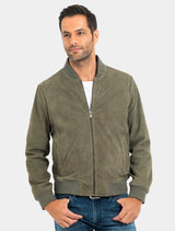 Coronel - Velours Lederjacke - khaki sand