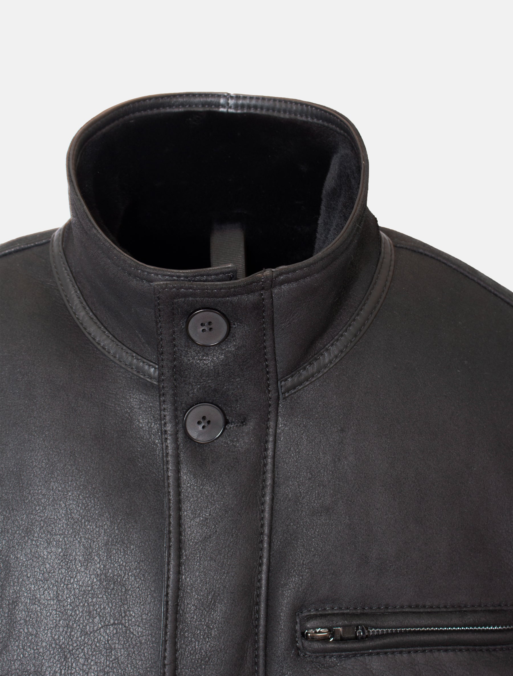 Frank - Lammfelljacke - schwarz