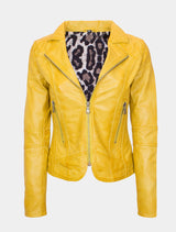 Giulia - Lederjacke - lemon