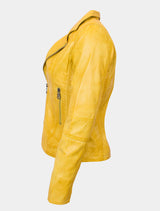 Giulia - Lederjacke - lemon