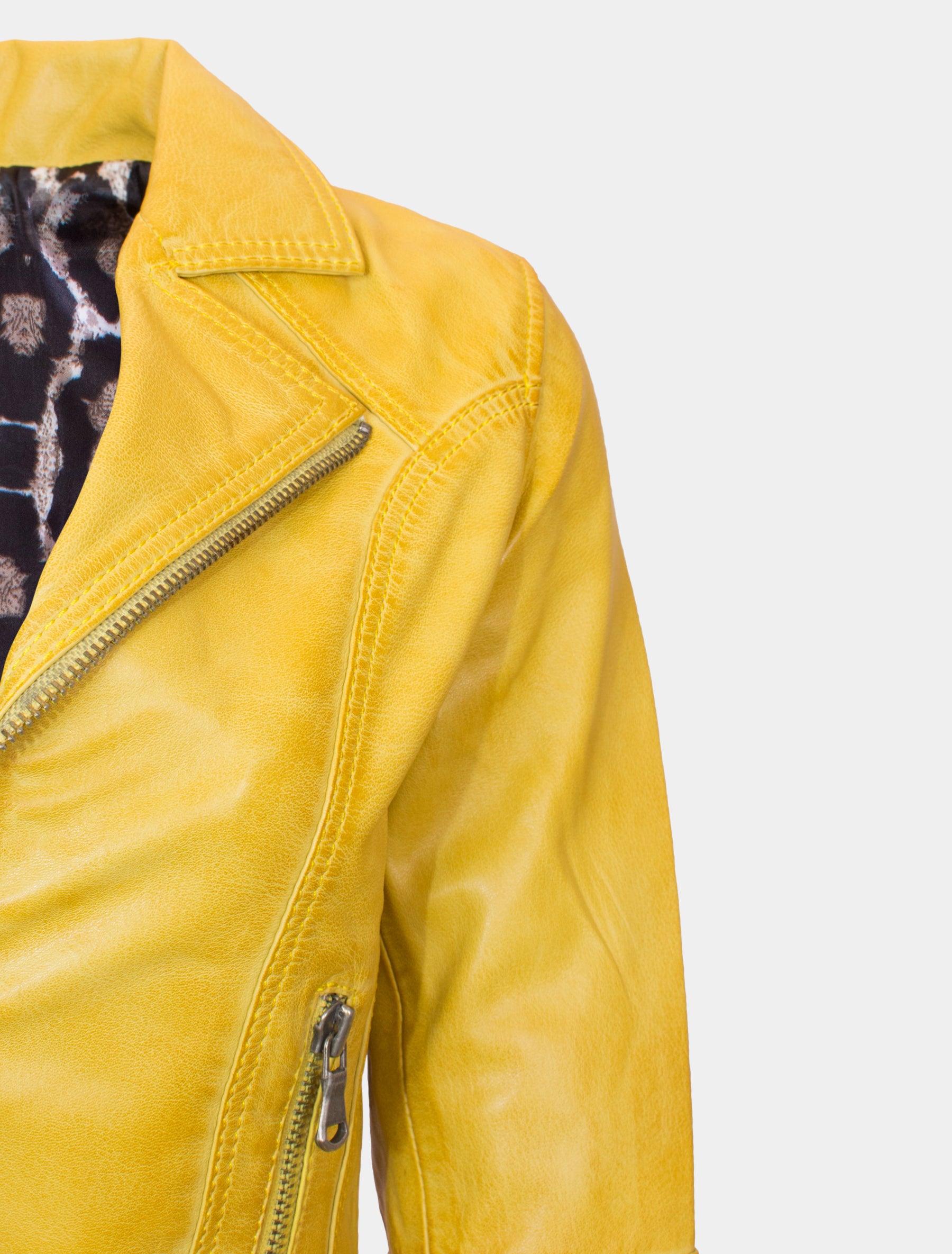 Giulia - Lederjacke - lemon
