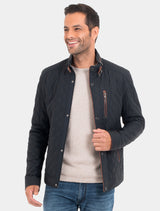 Jack - Lederjacke gesteppt - dunkelblau braun