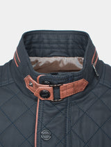 Jack - Lederjacke gesteppt - dunkelblau braun