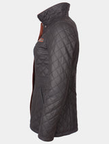 Juna - Lederjacke gesteppt - schwarz braun