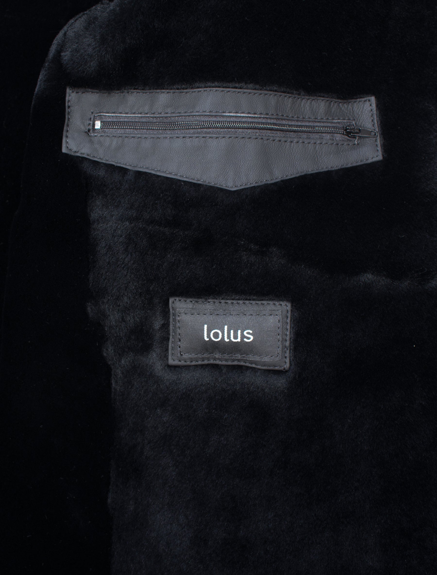 Leno Lammfell - Lammfelljacke gesteppt - schwarz braun