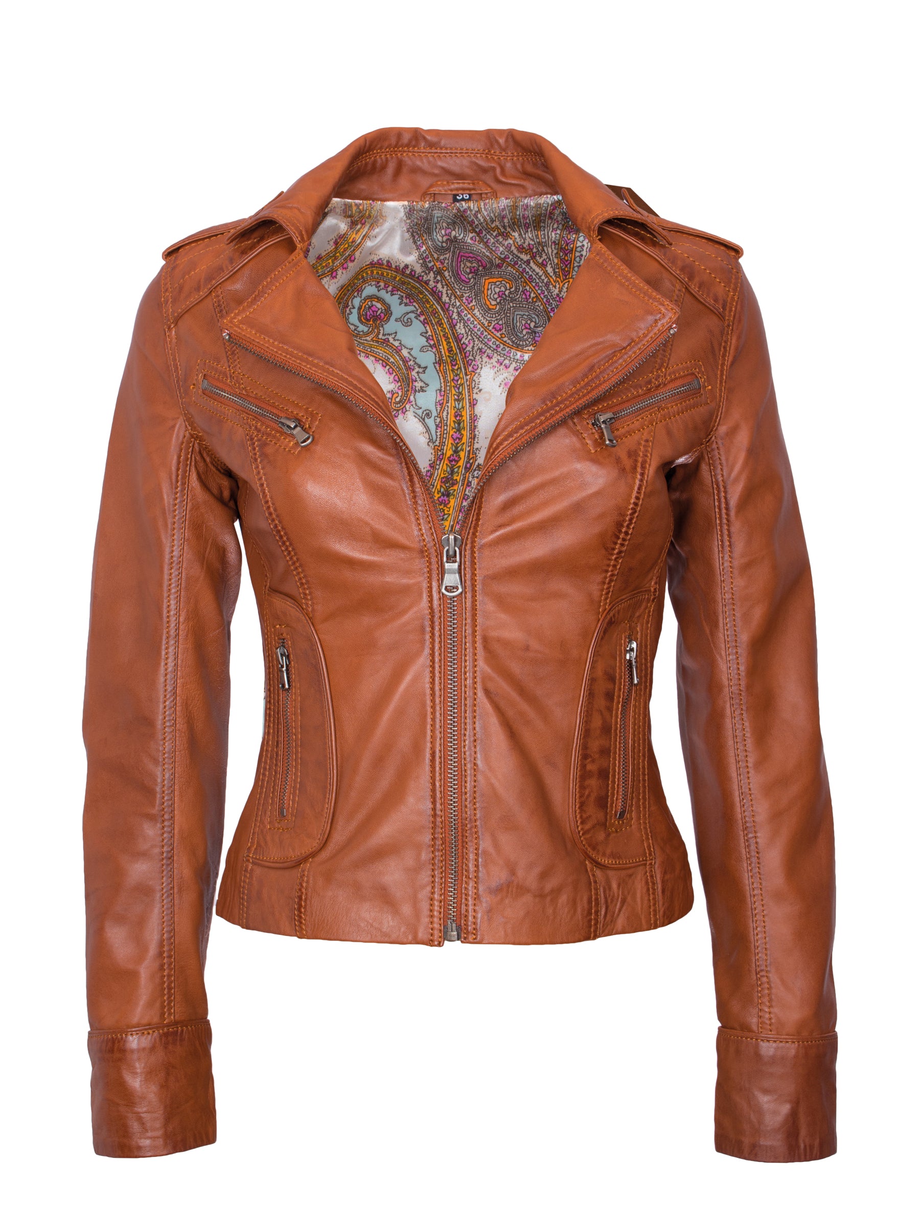 Mariah - Lederjacke - cognac