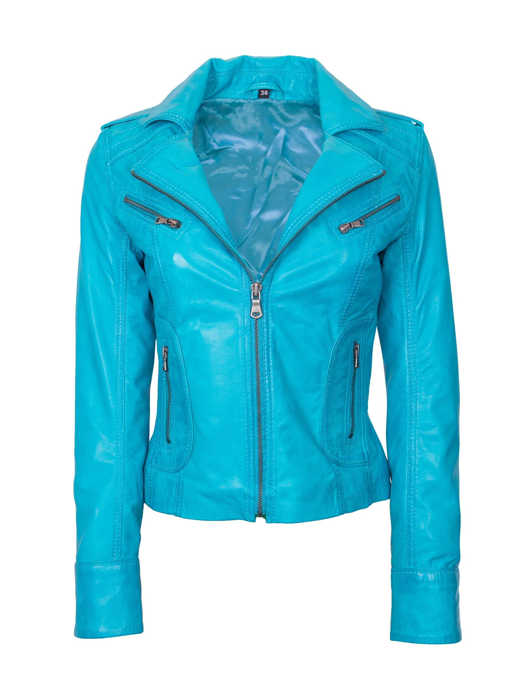 Mariah - Lederjacke - fabulous blue