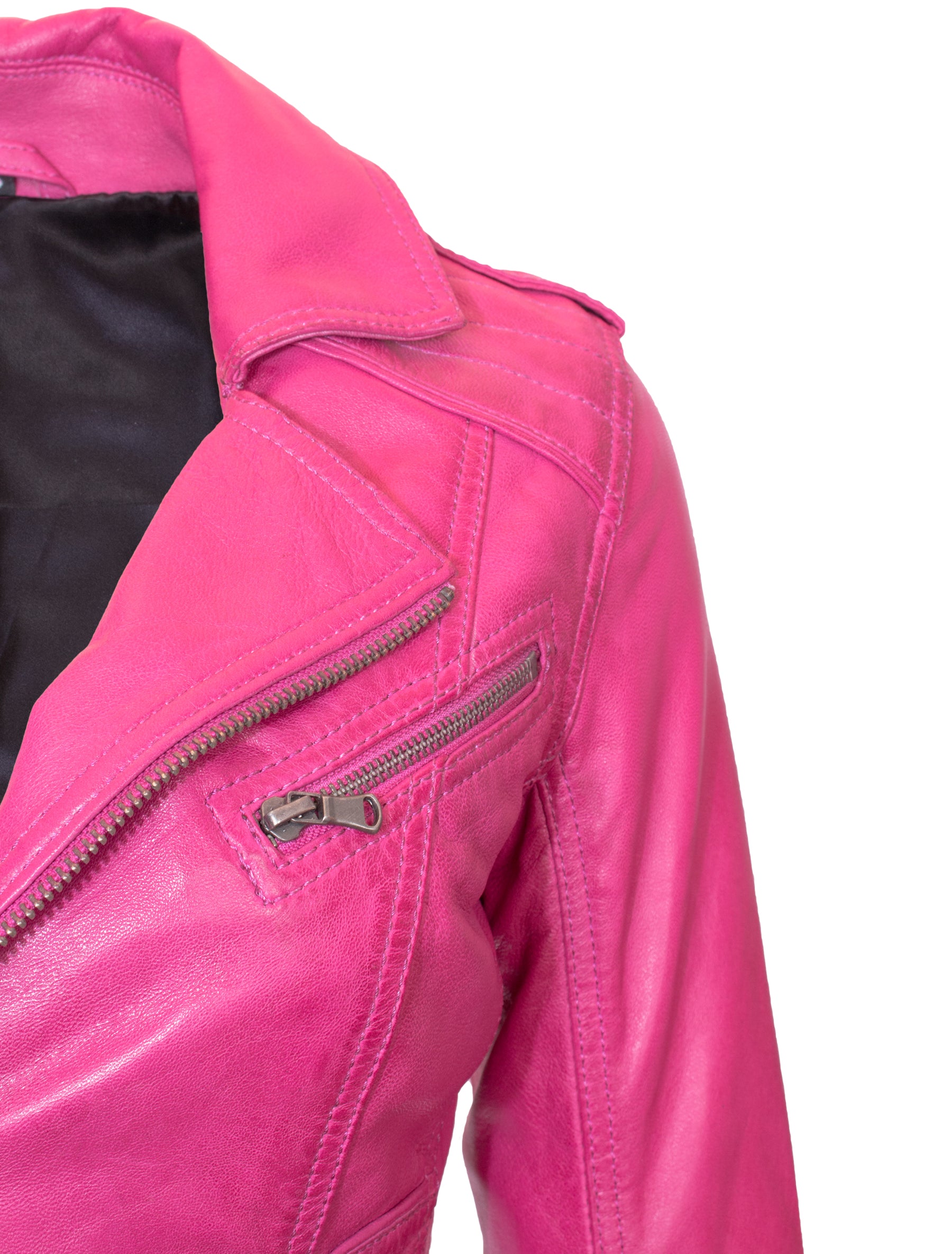 Mariah - Lederjacke - shocking pink