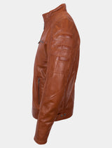 Samu - Lederjacke - cognac
