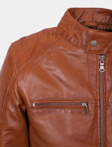 Samu - Lederjacke - cognac