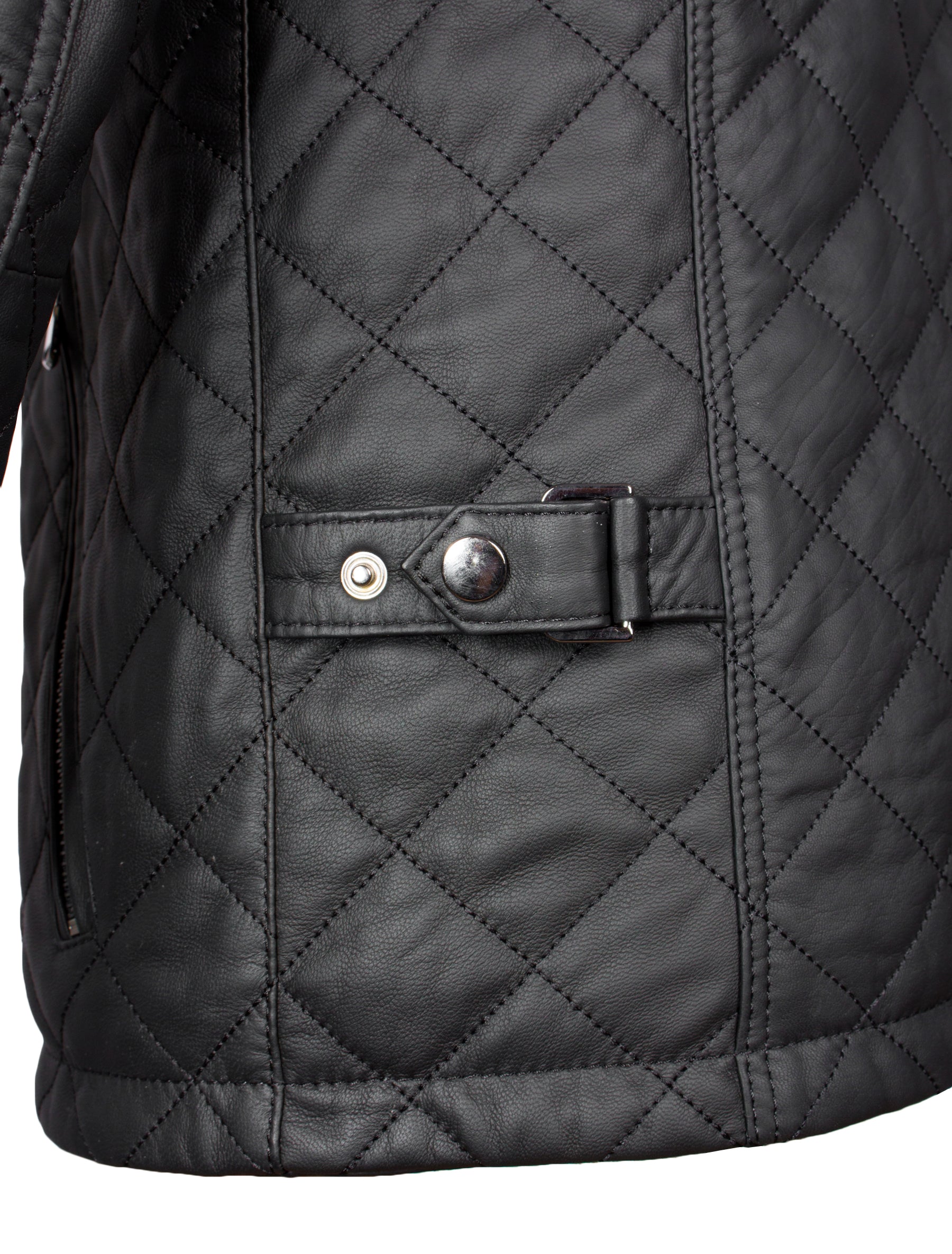 Tale 2 - Lederjacke gesteppt - schwarz