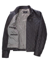 Tale - Lederjacke halb gesteppt - dunkelblau