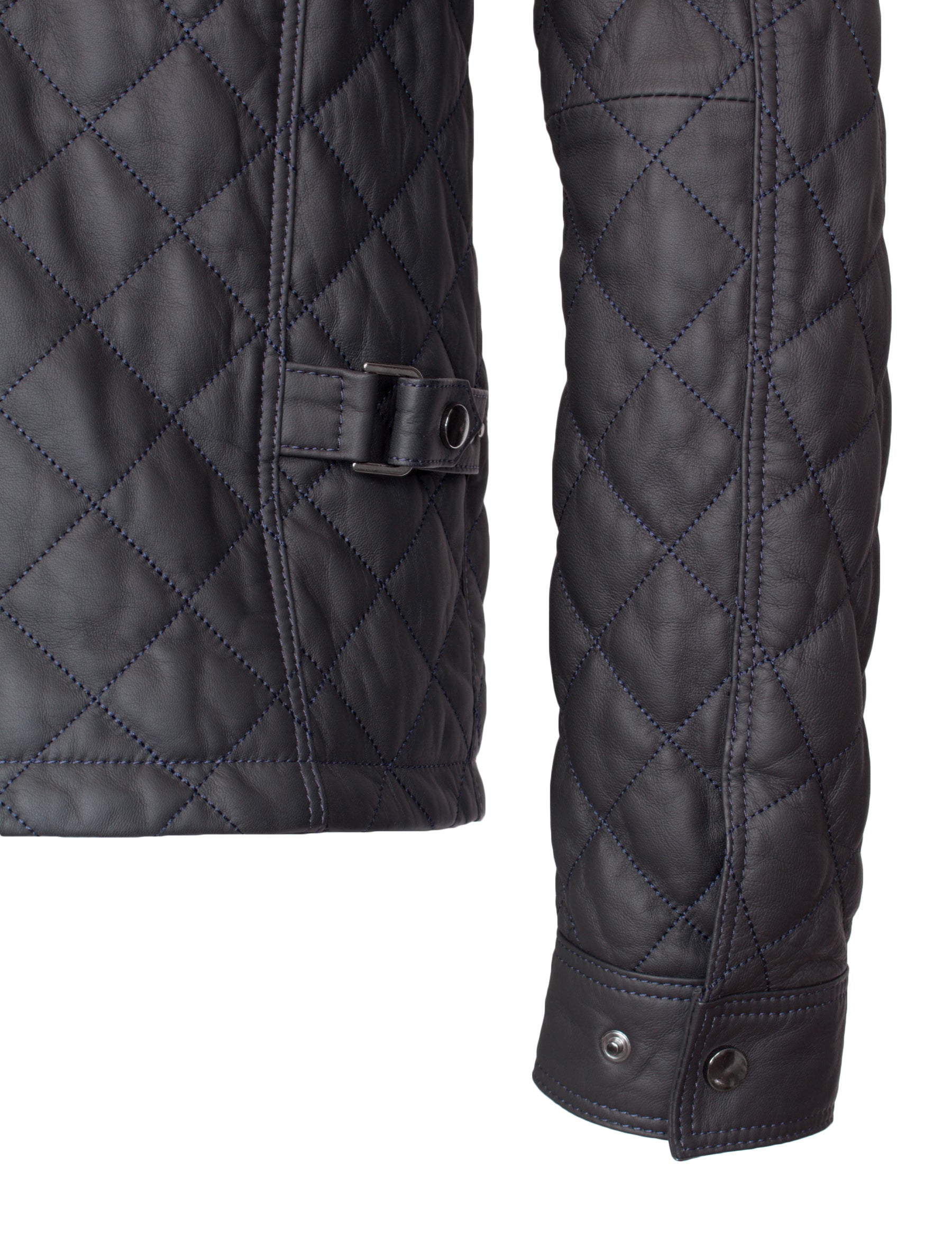 Tale - Lederjacke halb gesteppt - dunkelblau