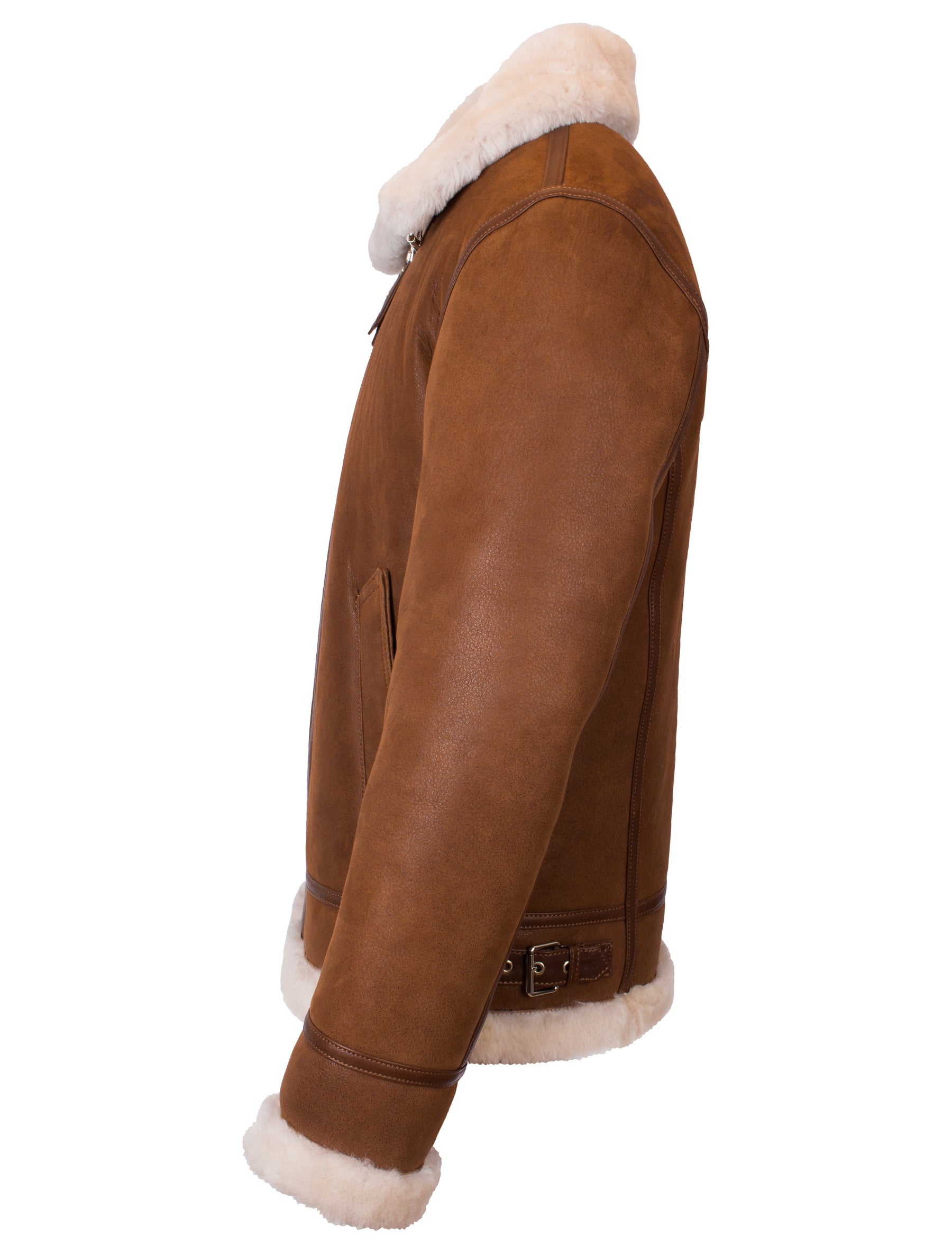 Vonrock - Lammfelljacke - cognac