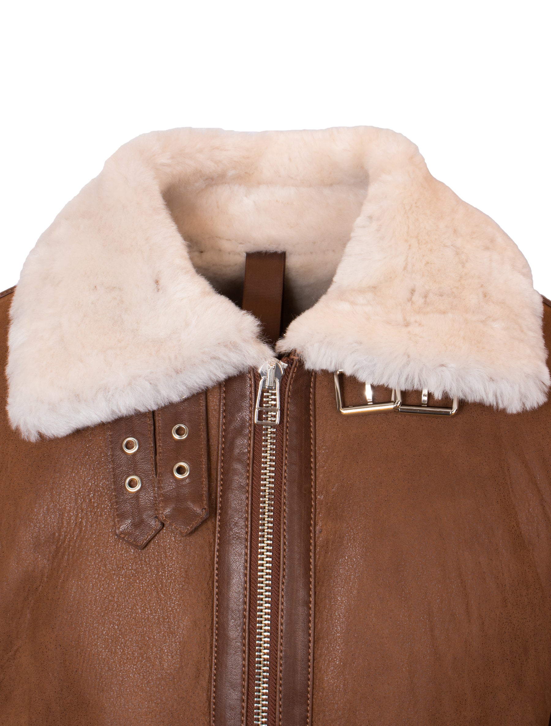 Vonrock - Lammfelljacke - cognac