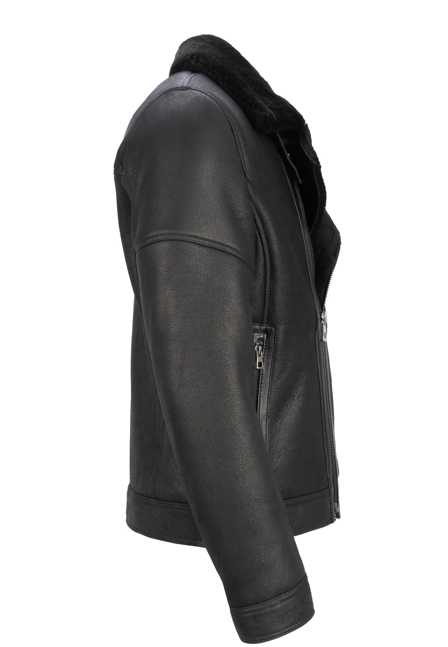 Edgar Lammfell - Lammfelljacke - schwarz