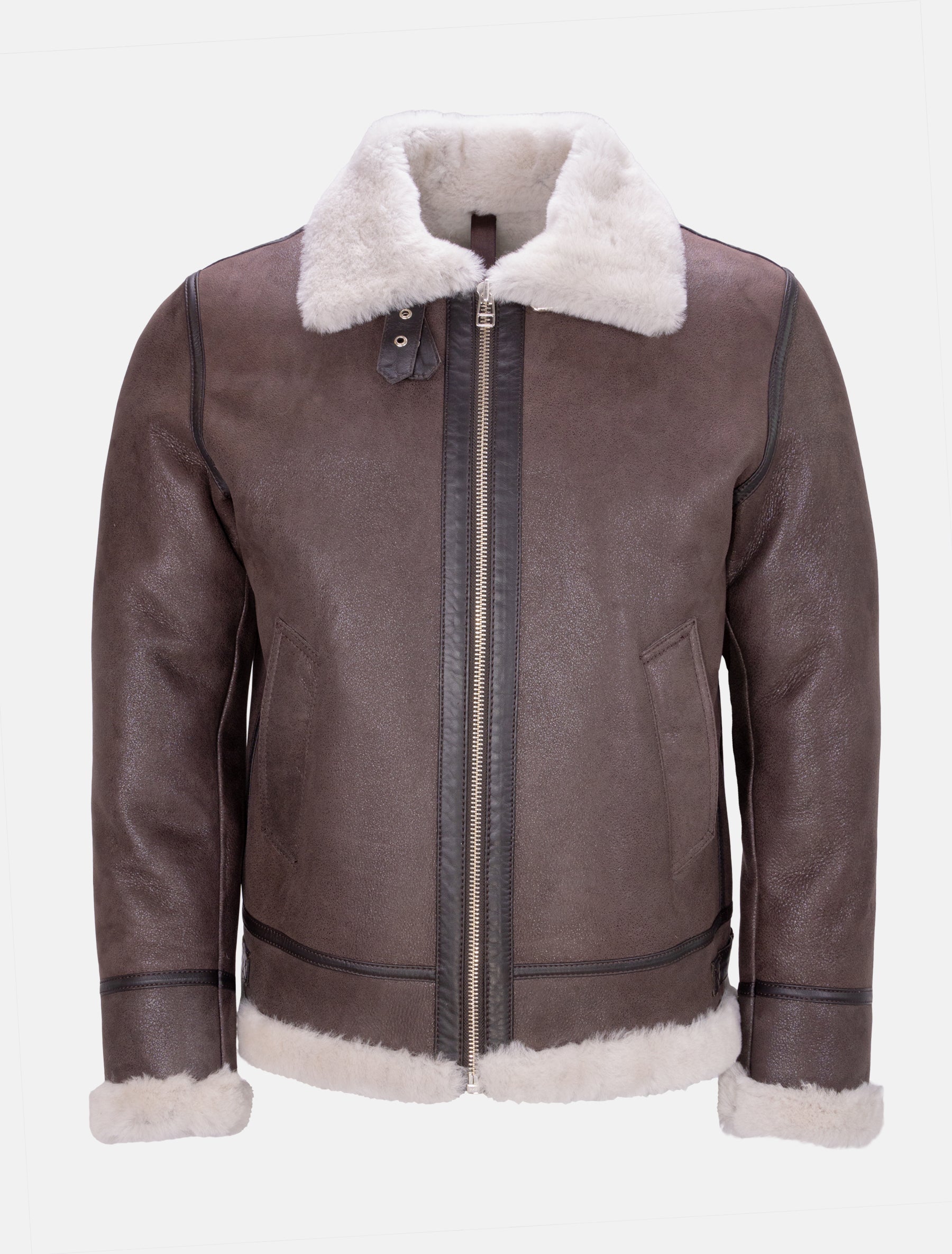 Vonrock - Lammfelljacke - dunkelbraun