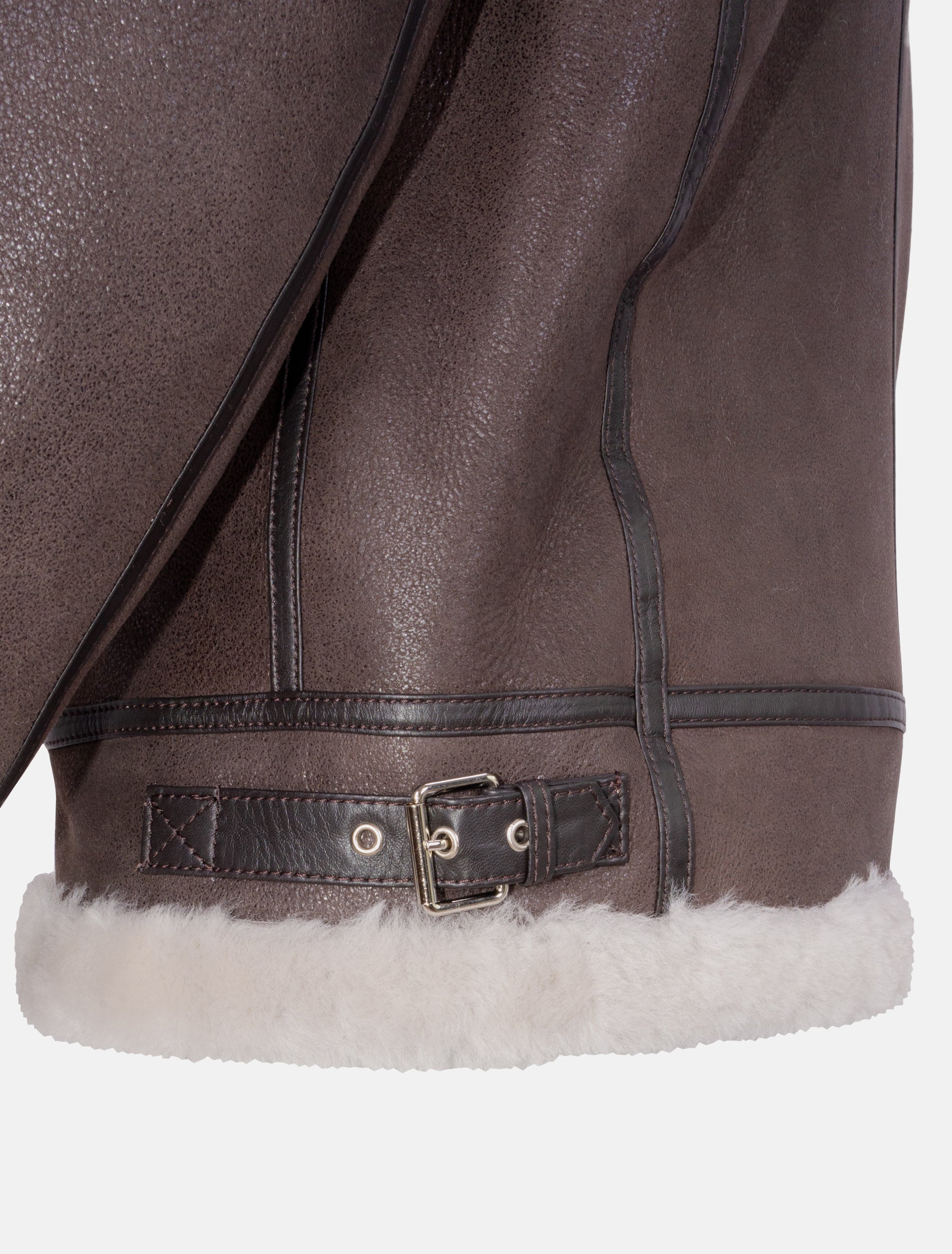 Vonrock - Lammfelljacke - dunkelbraun