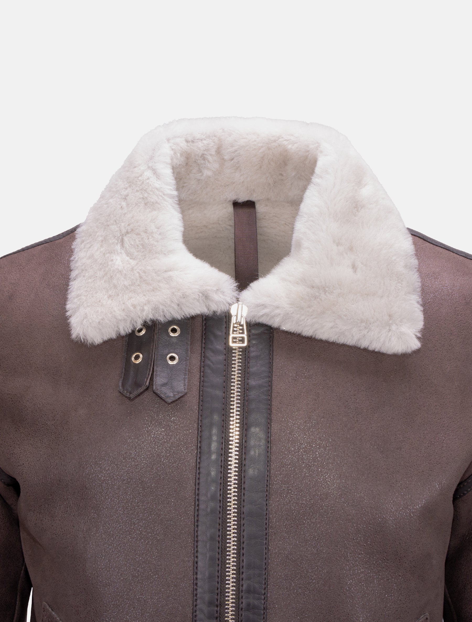 Vonrock - Lammfelljacke - dunkelbraun