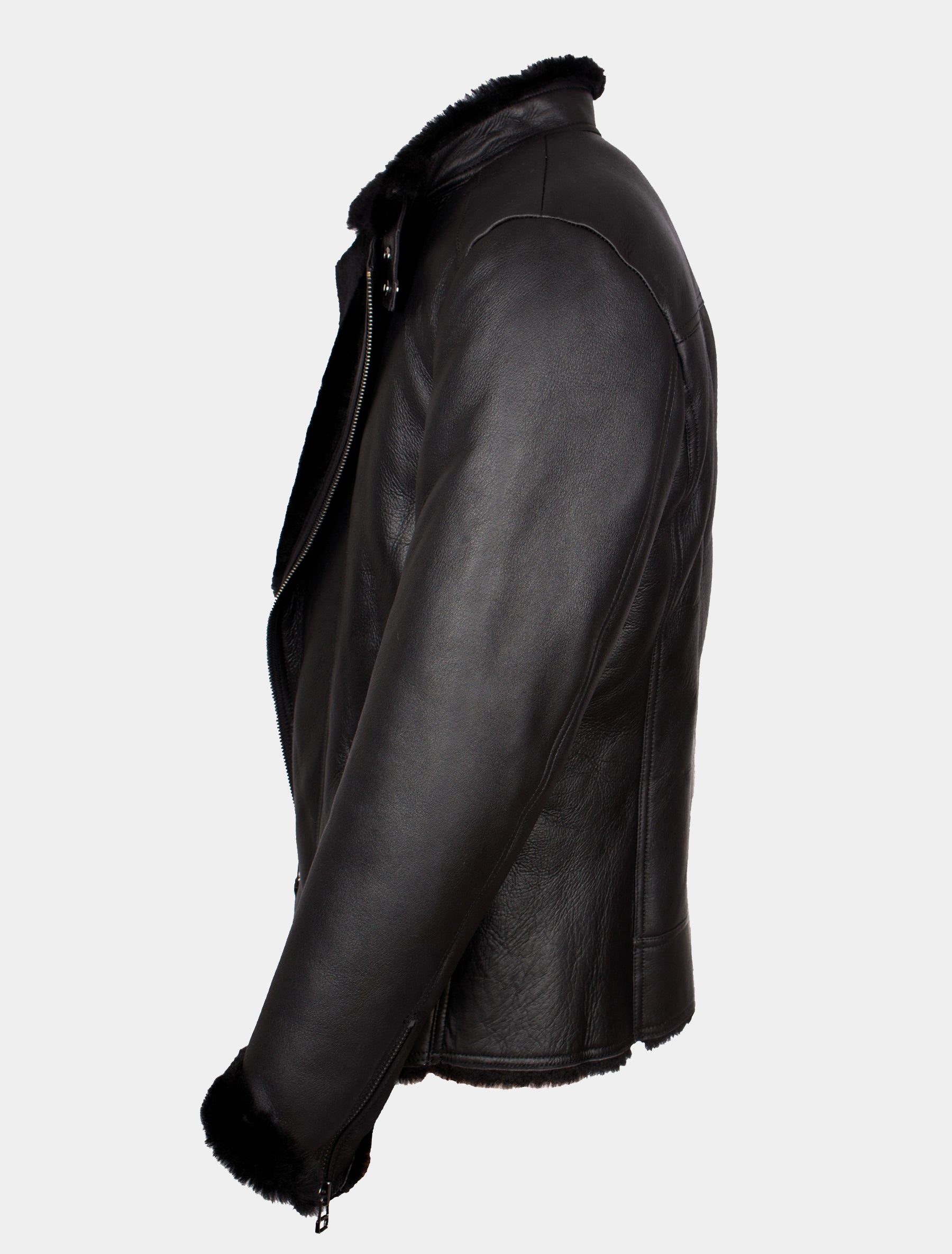 Blackraw - Lammfelljacke - schwarz