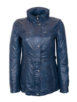Angel - Lederjacke - royalblau