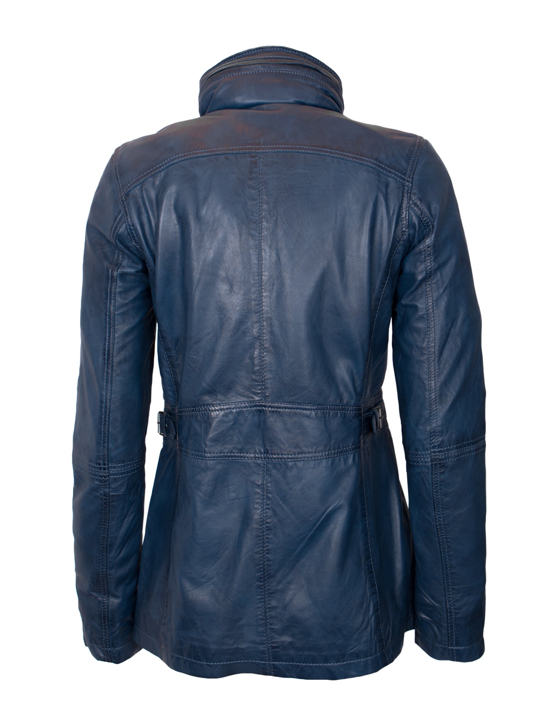 Angel - Lederjacke - royalblau