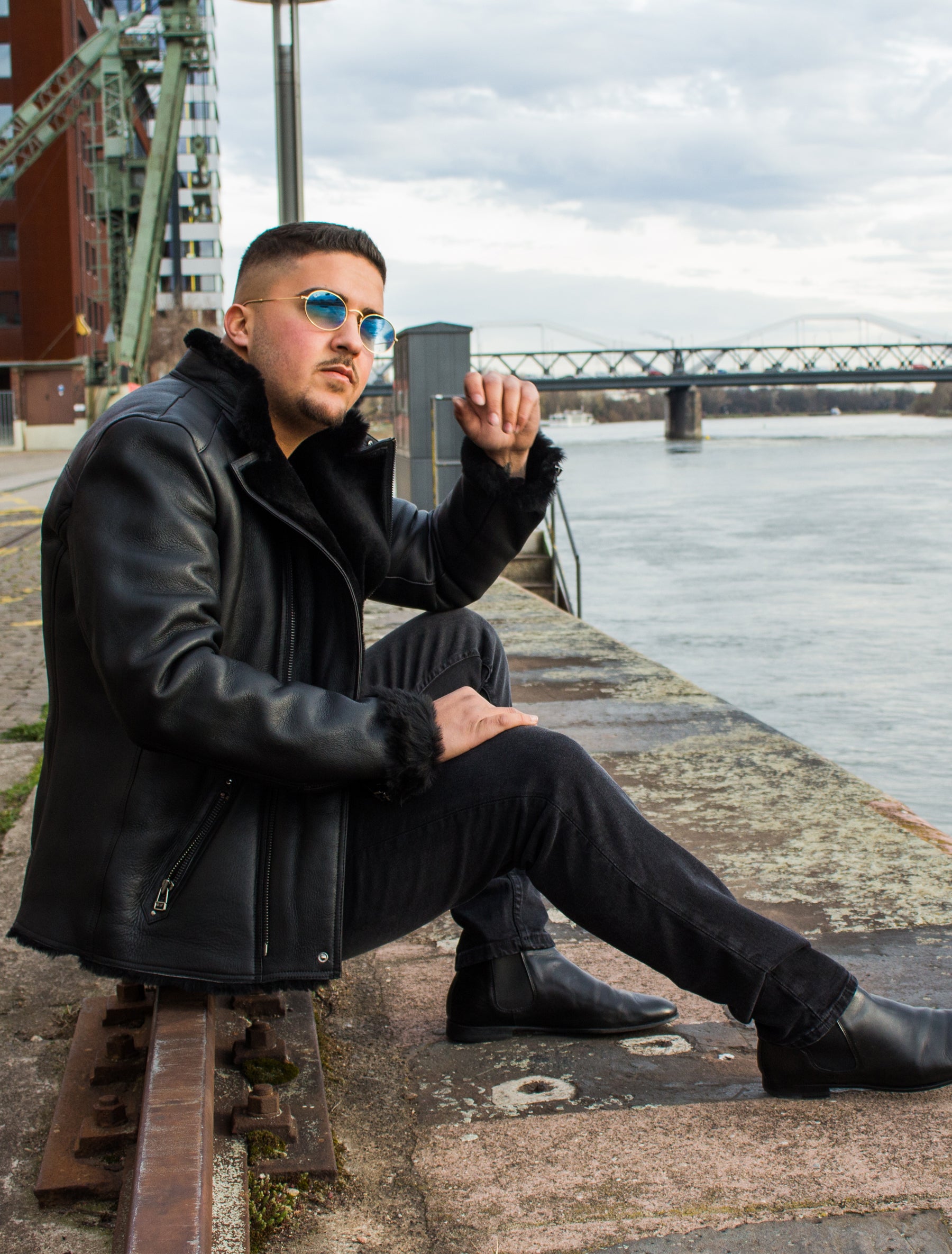 Blackraw - Lammfelljacke - schwarz