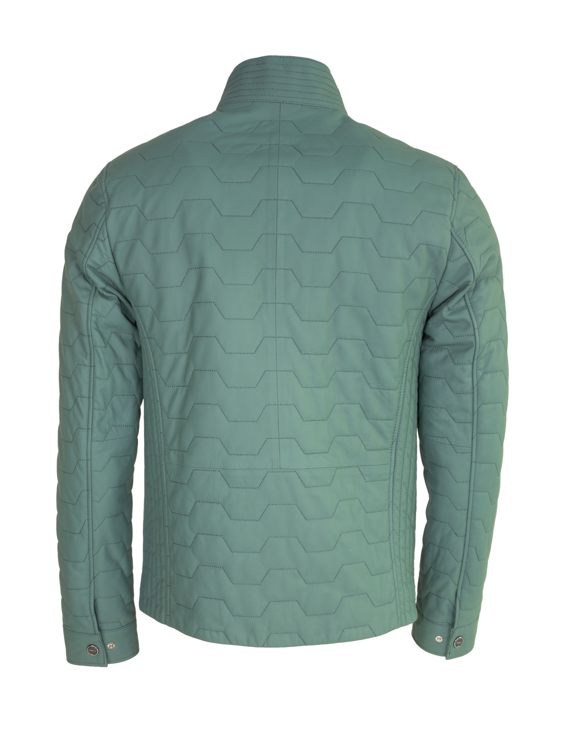 Chris - Lederjacke gesteppt - dunkeltürkis