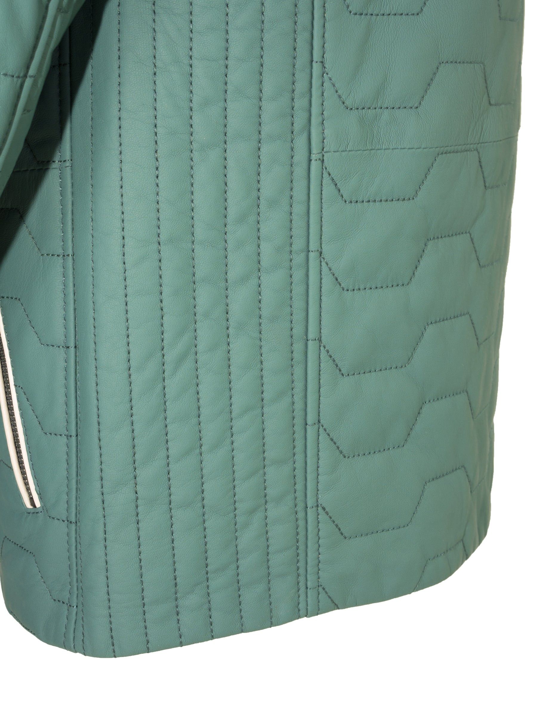 Chris - Lederjacke gesteppt - dunkeltürkis