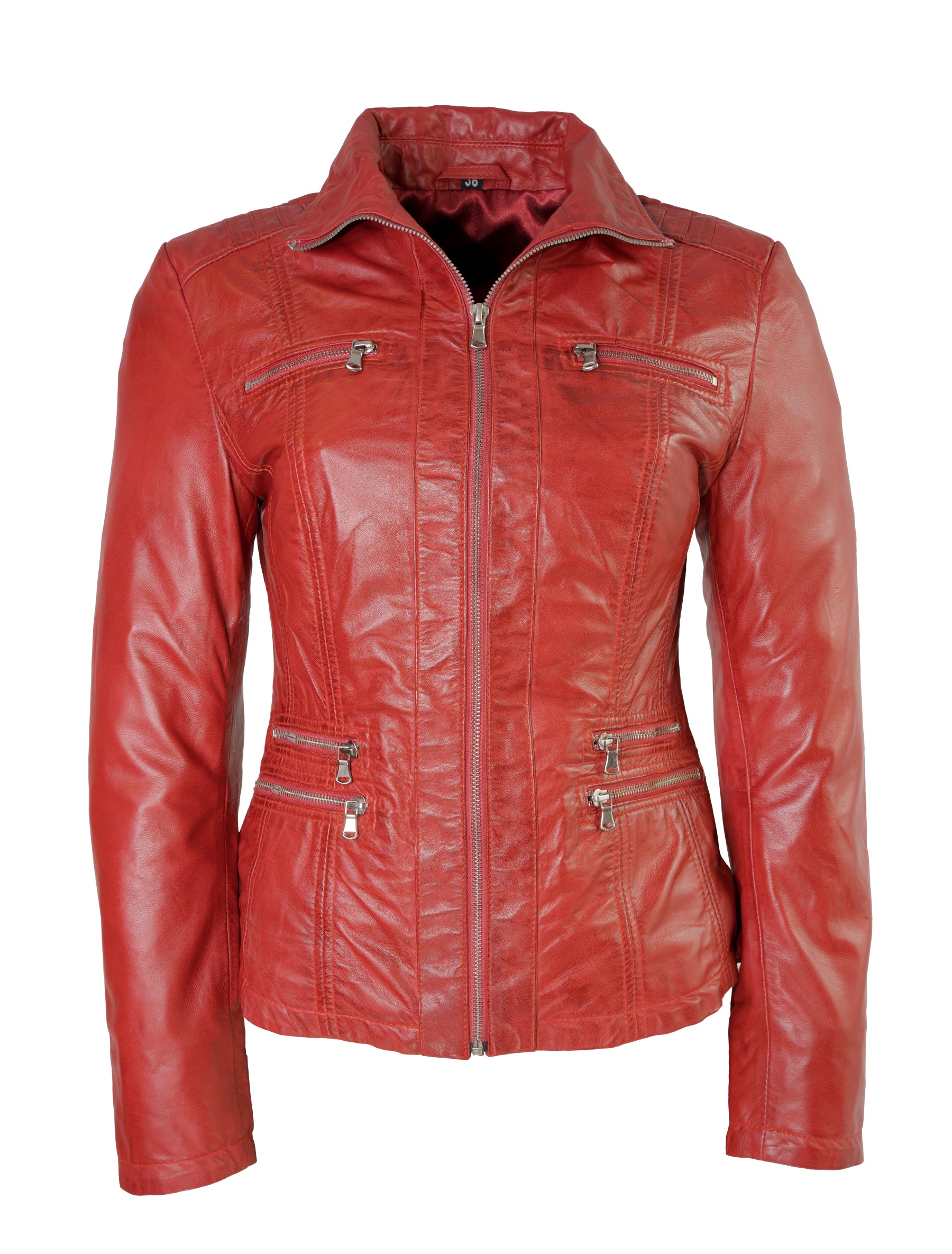Clara - Lederjacke - rot