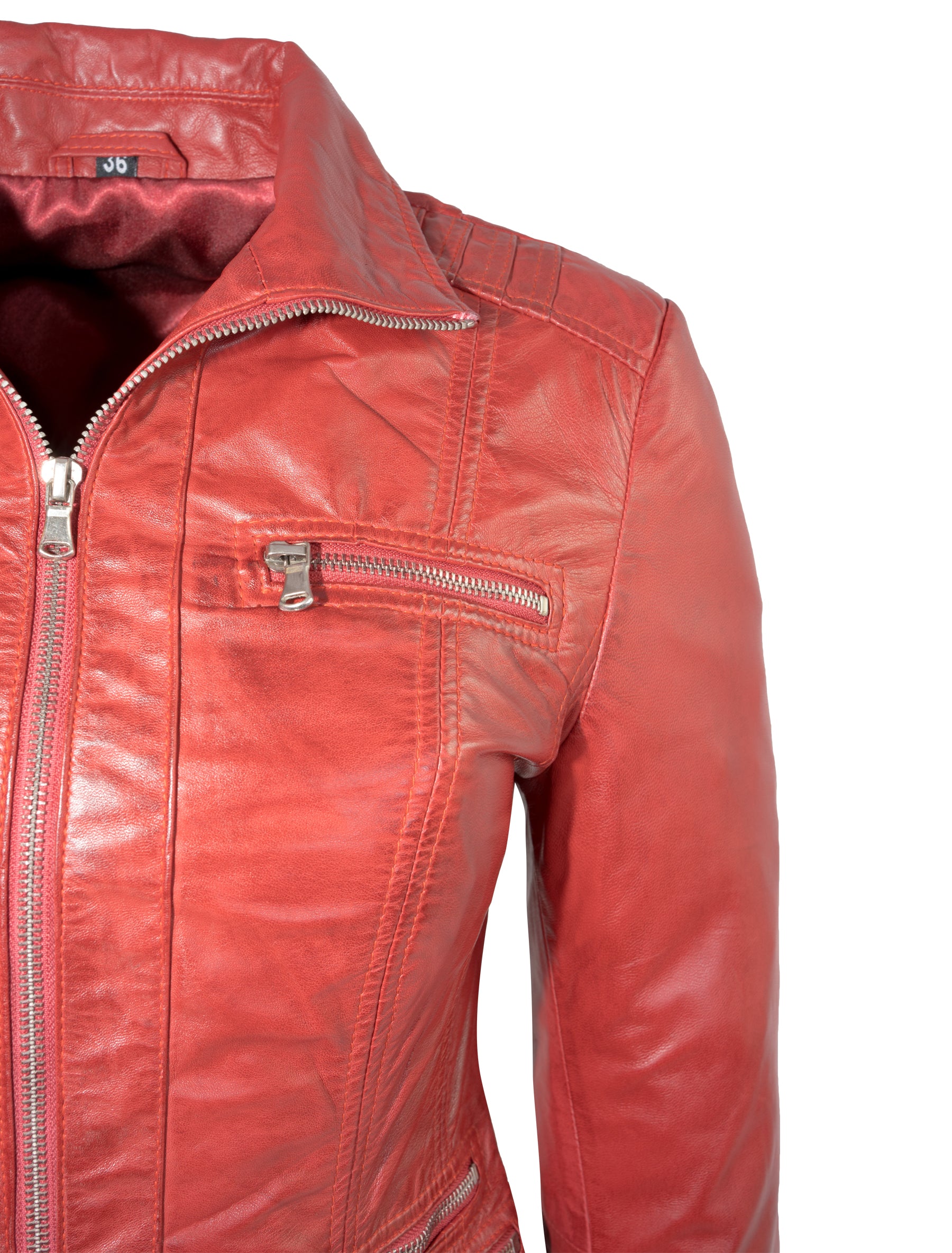 Clara - Lederjacke - rot