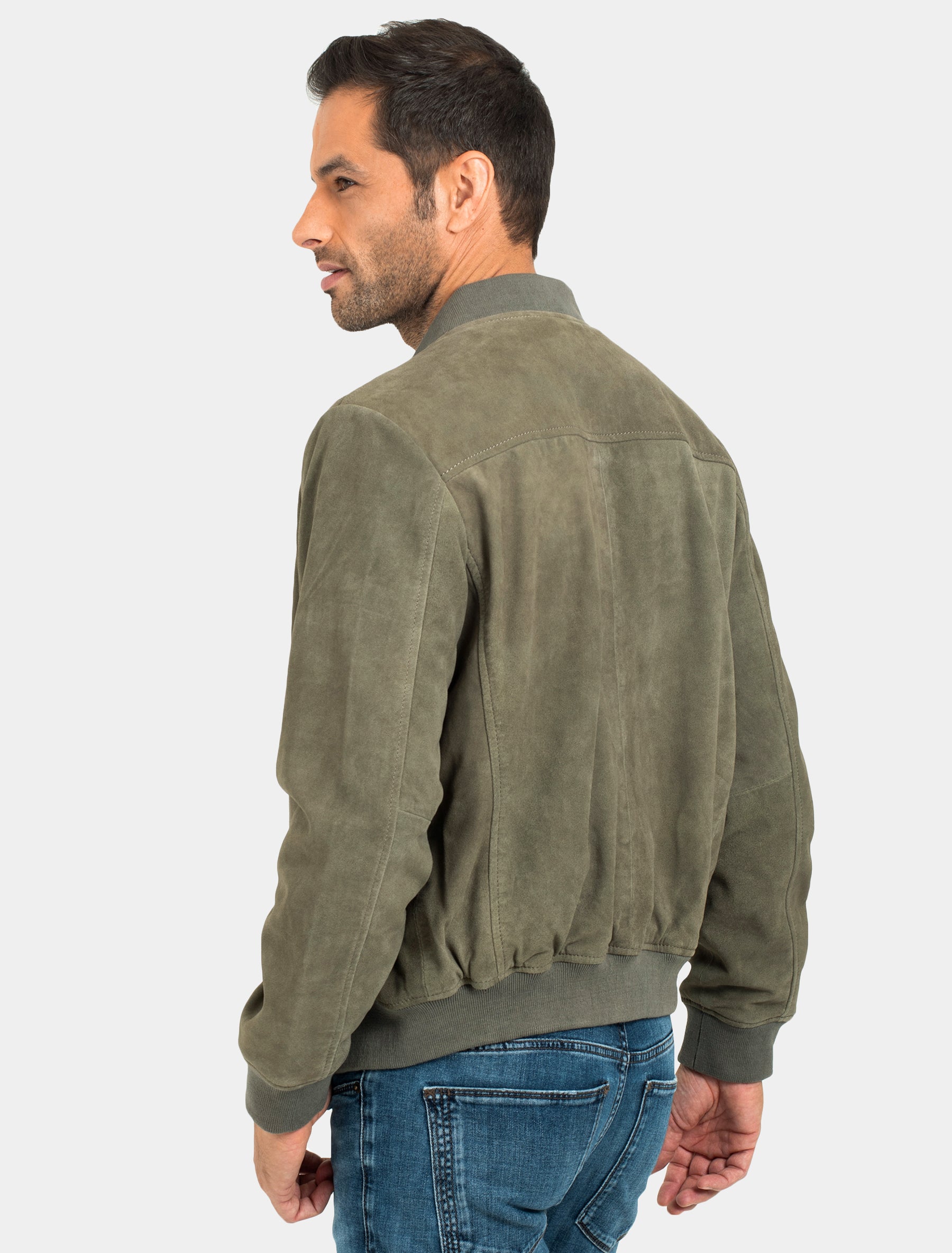 Coronel - Velours Lederjacke - khaki sand