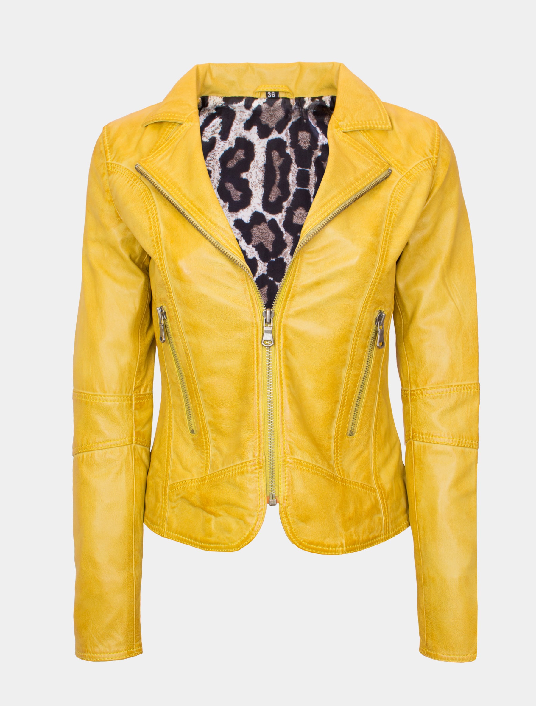 Giulia - Lederjacke - lemon