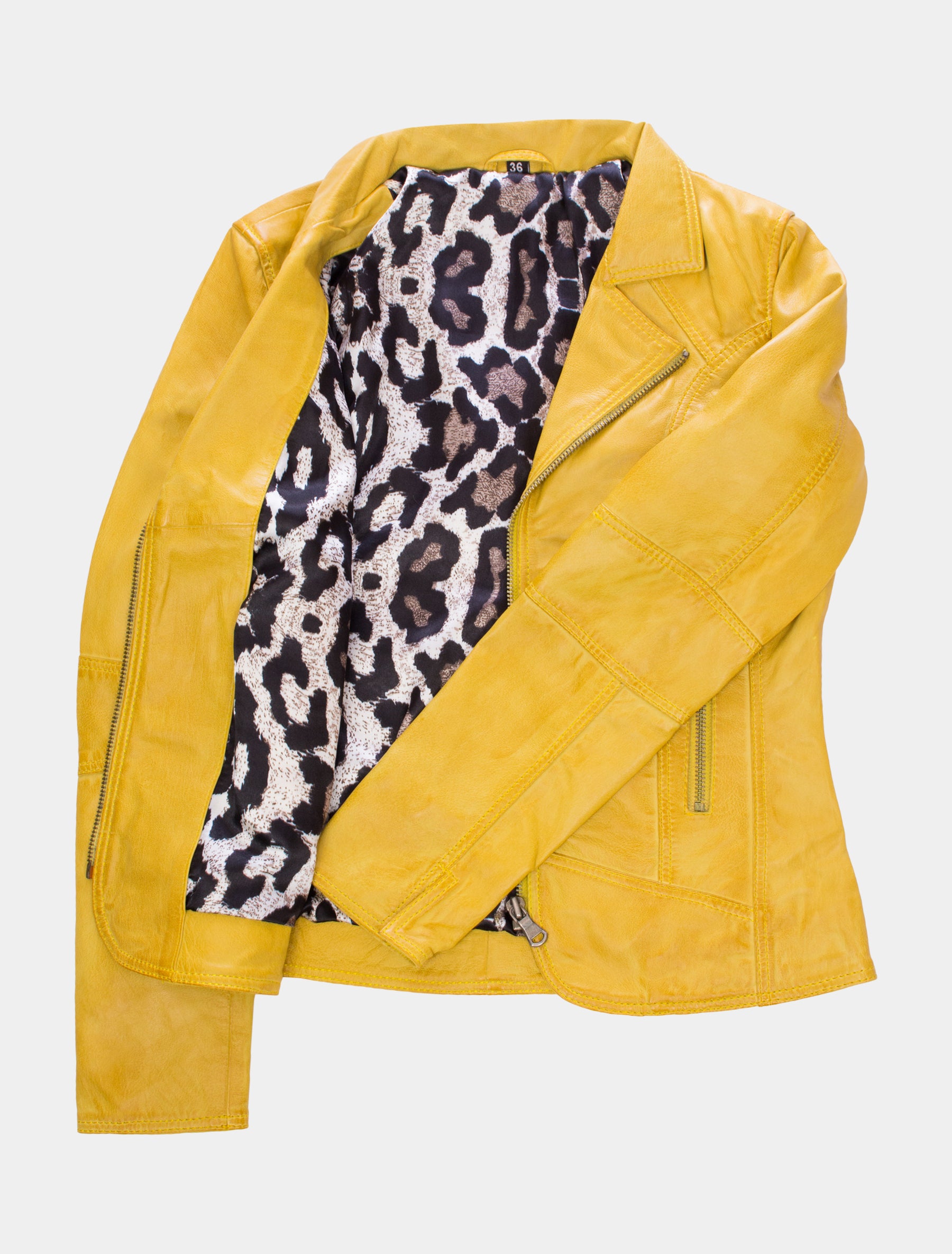 Giulia - Lederjacke - lemon